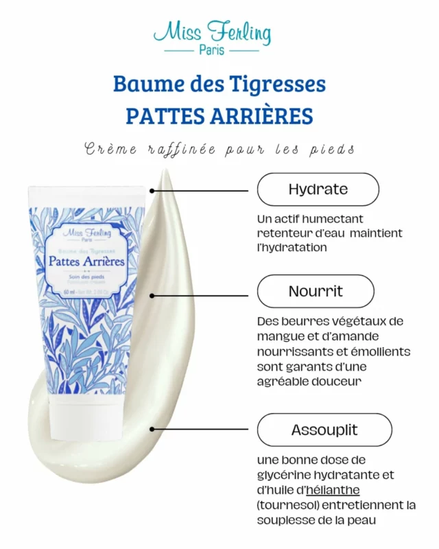 Préparez vos pieds pour le printemps et l'été avec la crème pieds Miss Ferling ! ☀️

Avec l'arrivée des sandales, nos pieds sont mis à rude épreuve, souvent secs et tiraillés. 

Offrez-leur l'attention qu'ils méritent avec notre crème qui hydrate, nourrit et assouplit intensément. 

Sa texture douce et veloutée pénètre rapidement sans laisser d'effet gras, pour des pieds sublimés et confortables tout au long de la saison.

#MissFerling #SoinPieds #PiedsHydratés #PrintempsÉté #BeautéDesPieds #Confort #HydratationIntense